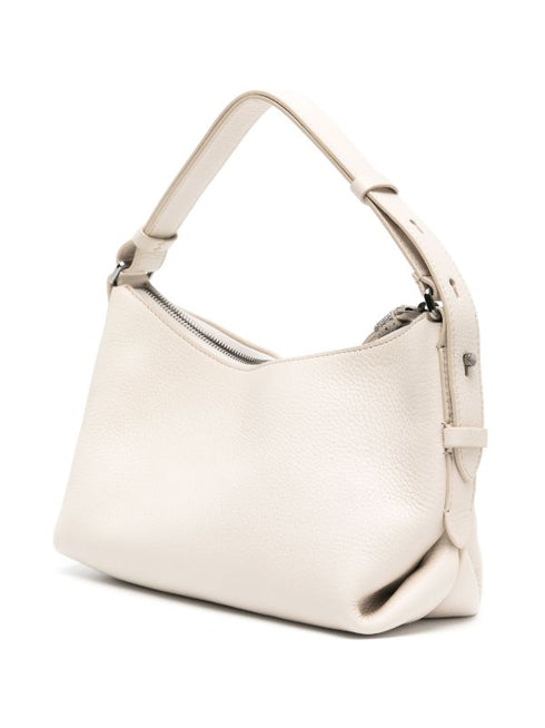 Bolso de mano de piel con logo estampado y asa superior